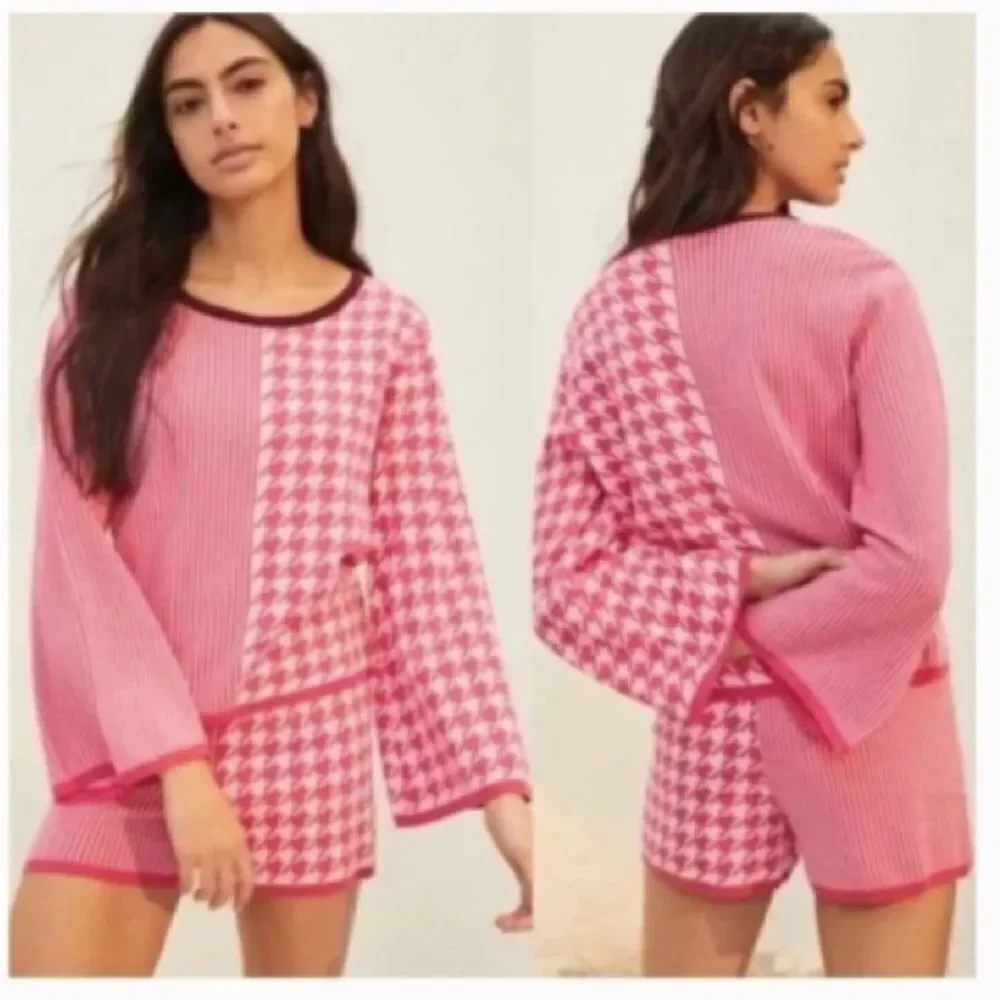 Anthropologie Dolan Left Coast 2 Piece Sierra Lounge Set Raspberry Pink